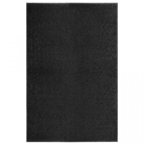 Covoraș de ușă lavabil, negru, 120 x 180 cm