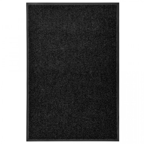Covoraș de ușă lavabil, negru, 60 x 90 cm