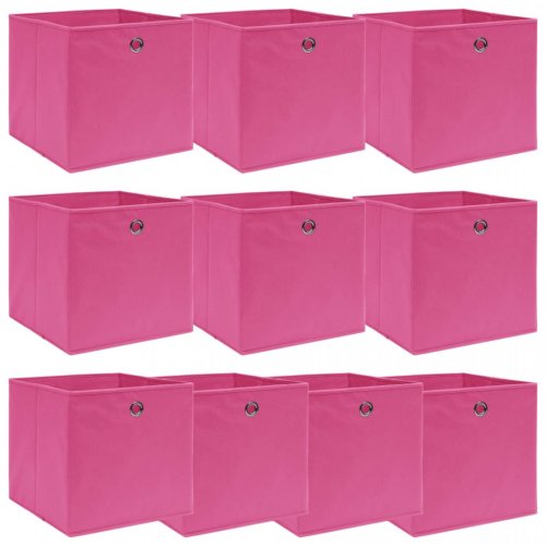 Casa Practica - Cutii depozitare, 10 buc., roz, 32x32x32 cm, textil