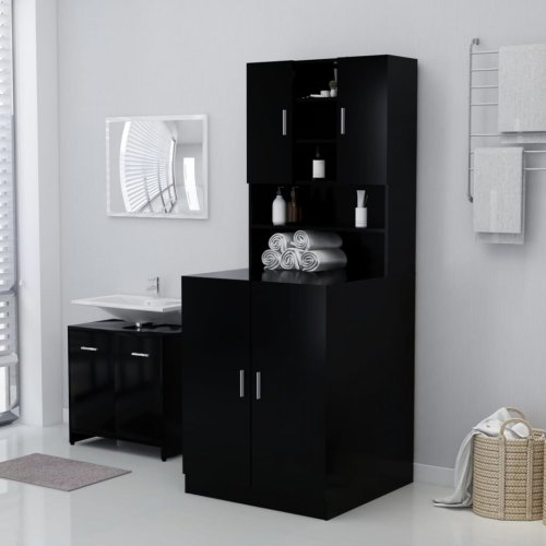 Dulap mașină de spălat, negru, 71x71,5x91,5 cm