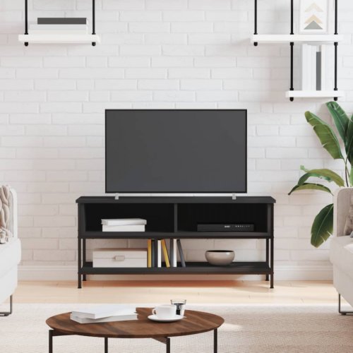 Dulap TV, negru, 100x35x45 cm, lemn prelucrat