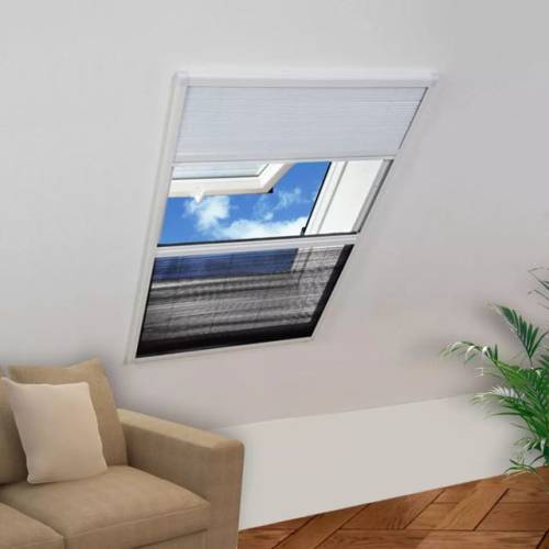 Casa Practica - Ecran insecte pentru ferestre, cu umbrar, aluminiu, 60x80 cm