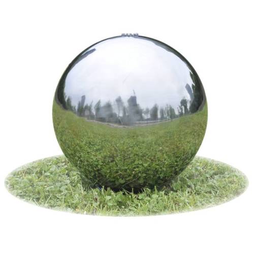 Fântână sferică de grădină cu LED-uri, 40 cm, oțel inoxidabil
