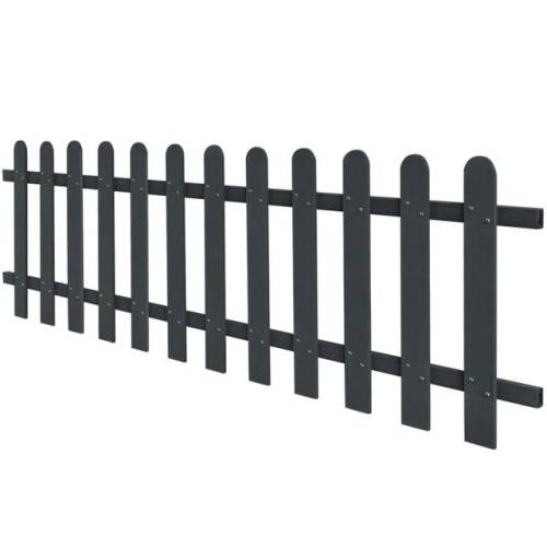 Gard din scânduri, lemn compozit, 200x60 cm, gri