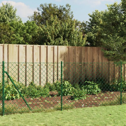 Gard plasă de sârmă cu țăruși de fixare, verde, 1x10 m