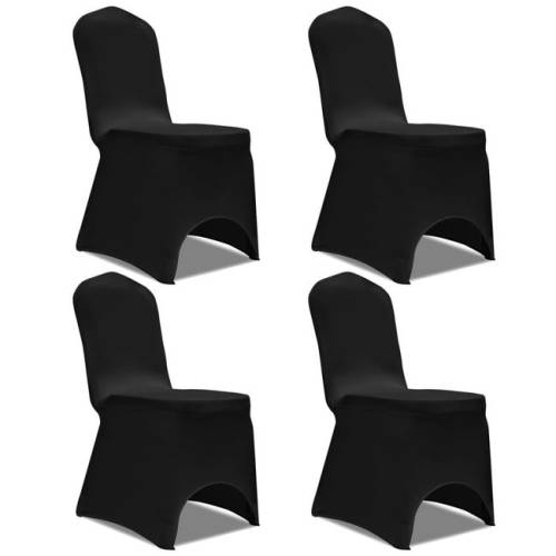 Casa Practica - Husă elastică pentru scaun, negru, 4 buc.