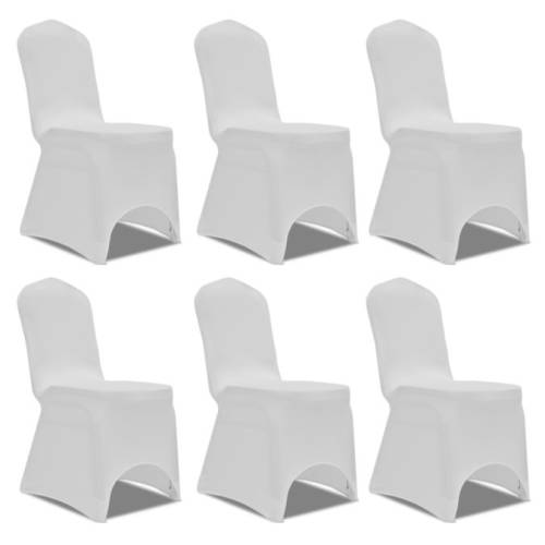 Casa Practica - Husă pentru scaun elasticizată alb 6 buc