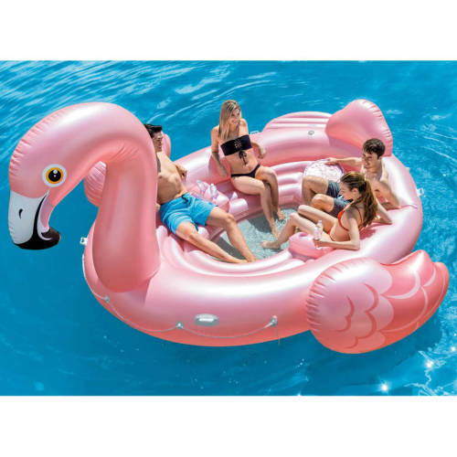 Intex Saltea de piscină, Flamingo Party Island, 57267EU