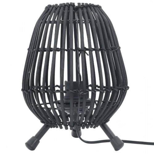 Casa Practica - Lampă cu suport de masă, negru, 60 w, 20x27 cm, răchită, e27