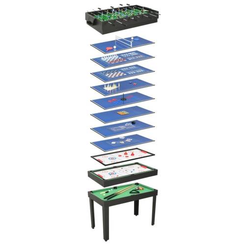 Casa Practica - Masă de jocuri multiple 15-în-1, 121 x 61 x 82 cm, negru