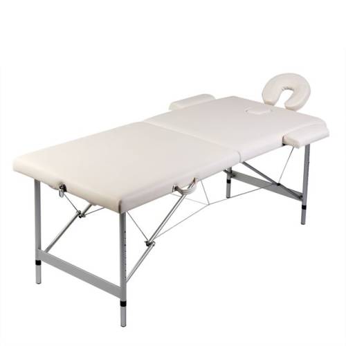 Casa Practica - Masă de masaj pliabilă 2 părți cadru din aluminiu crem