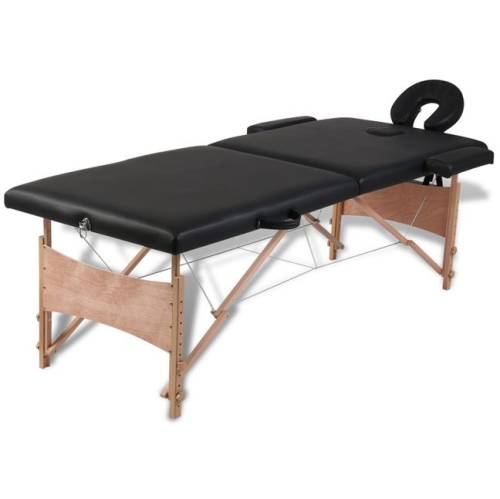 Casa Practica - Masă de masaj pliabilă 2 părți cadru din lemn negru
