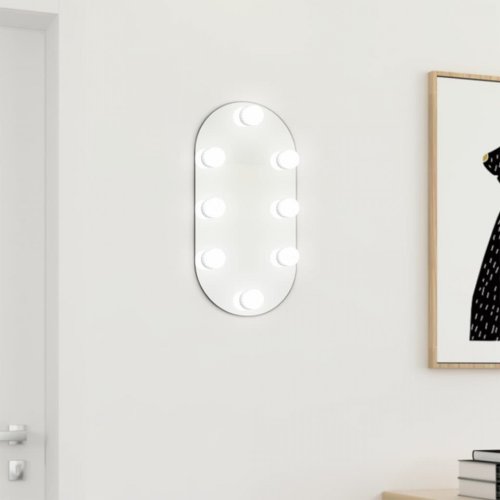 Casa Practica - Oglindă ovală cu lumini led, 40x20, cm, sticlă