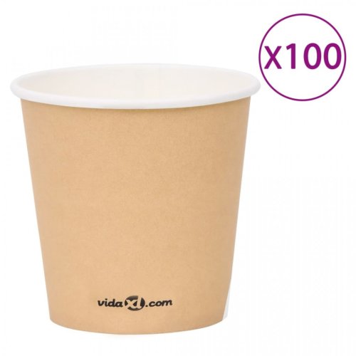 Pahare de cafea de hârtie, 100 buc., maro, 120 ml