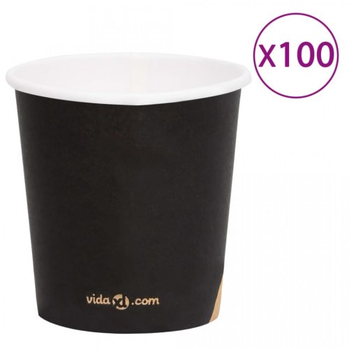 Pahare de cafea de hârtie, 100 buc., negru, 120 ml