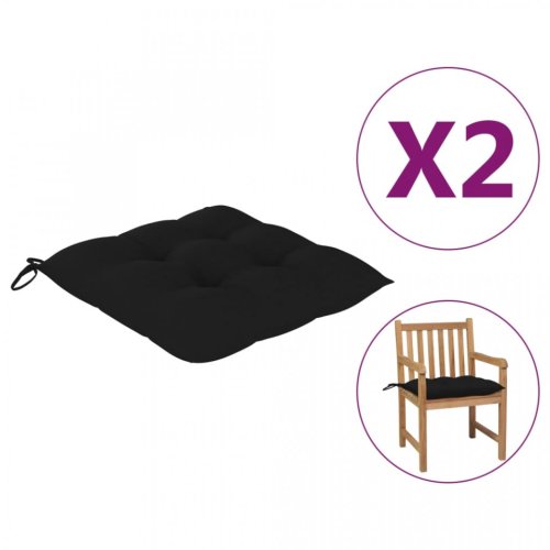 Perne de scaun, 2 buc., negru, 50x50x7 cm, textil