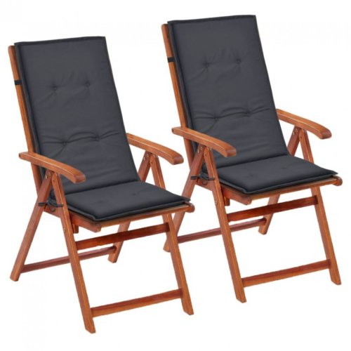 Perne pentru scaun de grădină, 2 buc, antracit, 120x50x3 cm