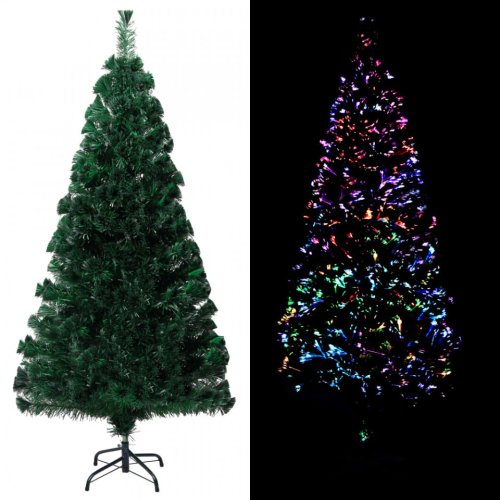 Pom de Crăciun artificial cu suport, verde, 150cm, fibră optică