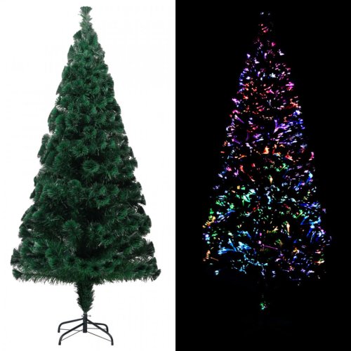 Pom de Crăciun artificial cu suport, verde, 180cm, fibră optică