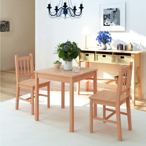 Casa Practica - Set masă și scaune din lemn de pin, 3 piese