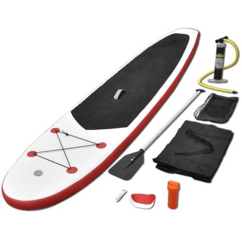 Casa Practica - Set placă de stand up paddle sup surf gonflabilă, roșu și alb
