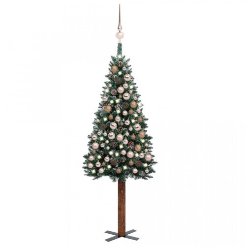 Casa Practica - Set pom de crăciun subțire, led-uri&globuri, verde, 180 cm