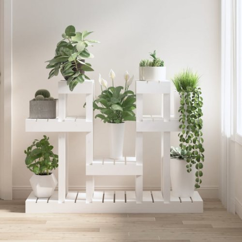 Casa Practica - Suport pentru plante, alb, 104,5x25x77,5 cm, lemn masiv de pin