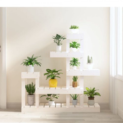 Casa Practica - Suport pentru plante, alb,92x25x97 cm, lemn masiv de pin