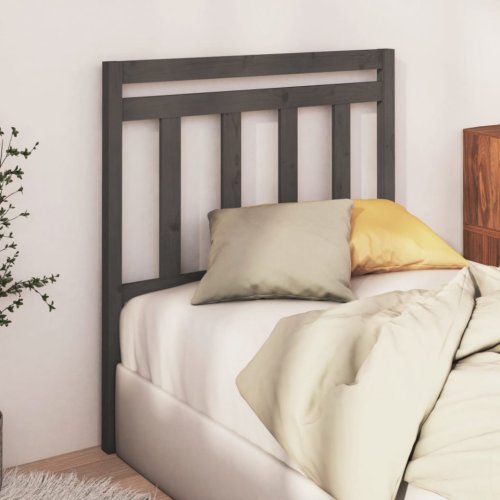 Tăblie de pat, gri, 96x4x100 cm, lemn masiv de pin