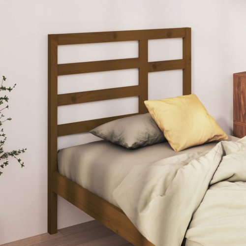 Tăblie de pat, maro miere, 106x4x104 cm, lemn masiv de pin