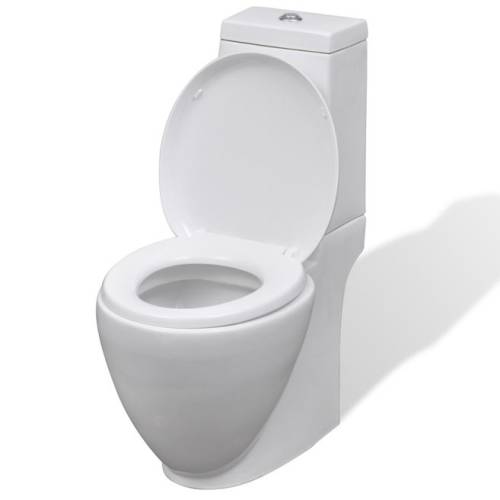 Casa Practica - Toaletă vas wc pentru baie, ceramică, toaletă rotundă, alb