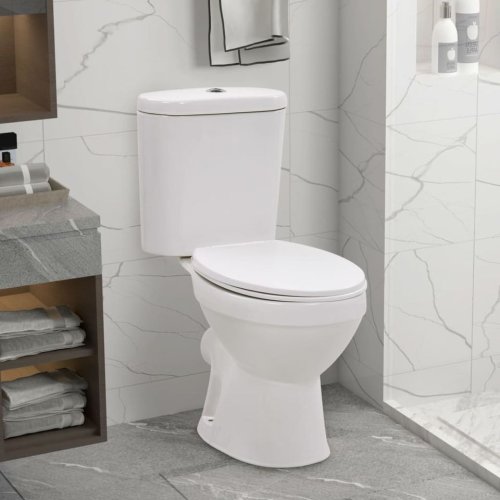 Casa Practica - Vas de toaletă cu rezervor, colac silențios, alb, ceramică