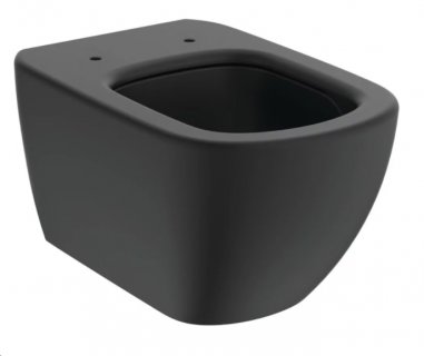 Vas wc suspendat Ideal Standard Tesi Aquablade 53.5x36.5 cm cu fixare ascunsa, culoare negru-mat