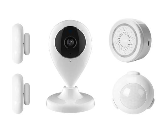 Rehent - Kit smart home de securitate, video si alarma, 4 zone cu sirena