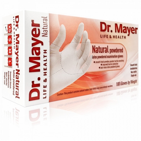 Dezinfectanti - Dr. mayer manusi pudrate latex albe xs 100 buc/set