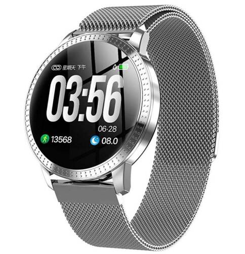 Bratara Smartwatch CF18 Techstar®, Waterproof P68, Eleganta, Multiple Functii Fitness, Notificari iOS, Android, Puls, Silver