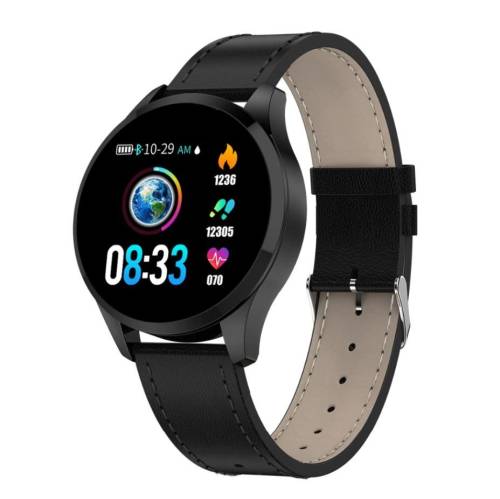 Ceas Smartwatch Techstar® Q9, Bluetooth 4.0, Waterproof IP67, IPS Touch HD, Potrivit Fitness, Android, iOS, Negru