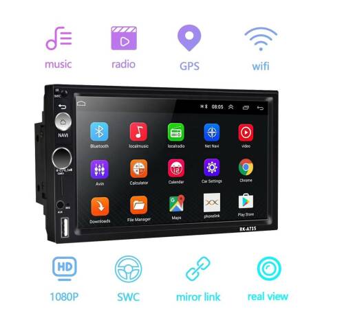 Navigatie Android 8.1, 2Din Mp5 Player Auto Universal, RK-A715 Radio Cu RDS,GPS, Wifi, Play Store