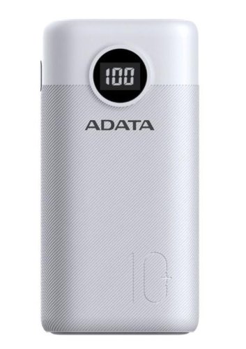 Acumulator extern ADATA AP10000QCD-DGT-CWH, 10000mAh, 2x USB A, 1x USB C (Alb)