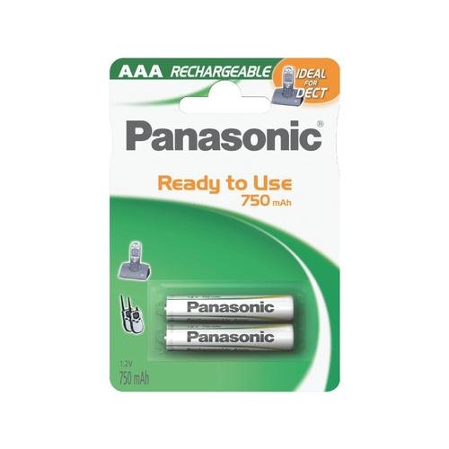 Acumulator Panasonic DECT AAA R3 750mAh 1.2V HHR-4MVE/2BD, 2 bucati