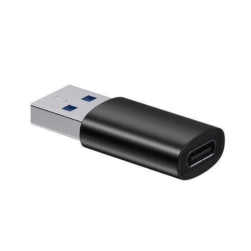 Adaptor, Baseus, USB-A la USB-C, Aluminiu, Negru