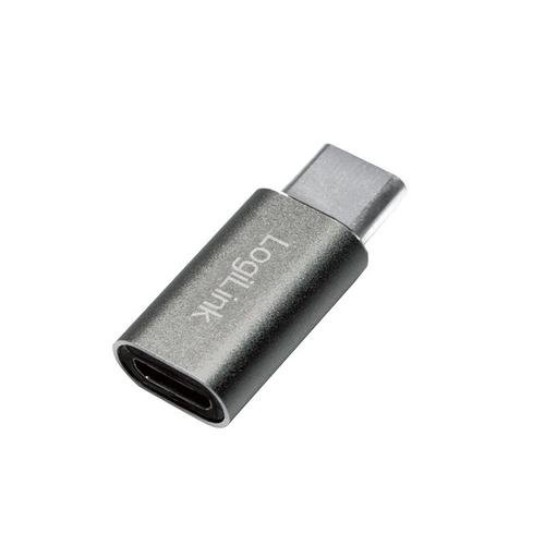 Adaptor LOGILINK, pentru smartphone, USB 3.0, USB Type-C (T) la Micro-USB (M), Argintiu