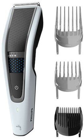 Aparat de tuns Philips Hairclipper series 5000 HC5610/15, Lungime 0.5-28 mm, Autonomie 75 min, Tehnologie Trim-n-Flow PRO (Alb/Negru)