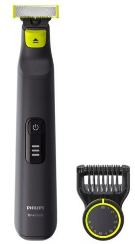 Aparat hibrid pentru barbierit si tuns barba Philips One Blade Pro QP6530/15, Autonomie 90 min, Pieptene cu 12 lungim, Sistem dublu de protectie (Negru)