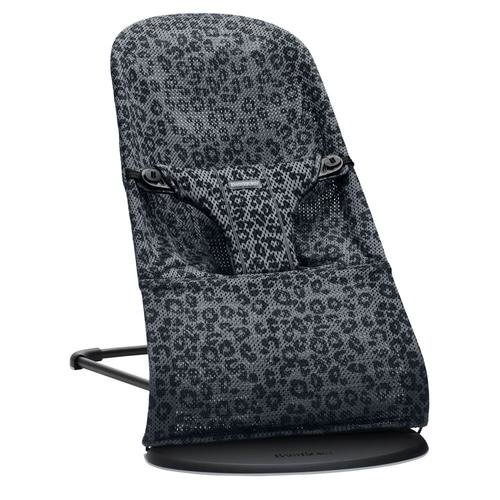 Balansoar ergonomic pentru bebelusi, BabyBjorn Original – Bliss, de la 3.5 kg pana la 2 ani, 3 pozitii reglare, pliabil, Antracite/Leopard Mesh