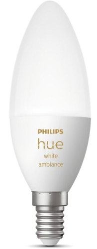 Bec LED inteligent Philips Hue B39, Bluetooth, Zigbee, E14, 4W (25W), 470 lm, lumina ambianta alba (2200-6500K)