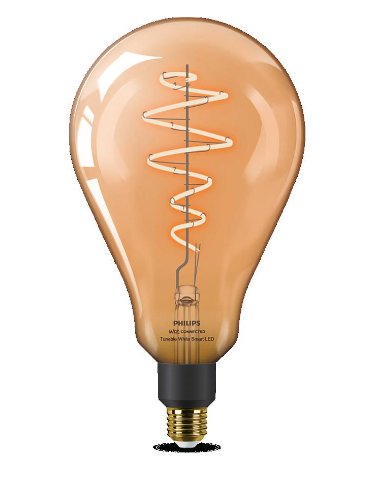 Bec LED inteligent vintage Philips filament chihlimbariu, Wi-Fi, Bluetooth, PS160, E27, 6W (25W), 390 lm, temperatura lumina reglabila (2000-5000K), 16 cm