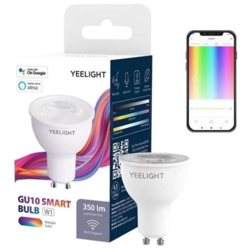 Bec Smart Yeelight LED GU10 Bulb W1, Multicolor, 4.5 W, 350 lm, Control aplicatie (Alb)