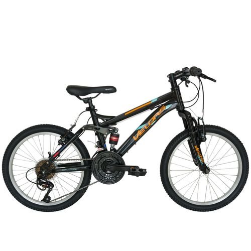 Bicicleta Copii MTB VELORS 2060A, roti 20inch, 18 viteze, cadru otel 17inch (Negru)