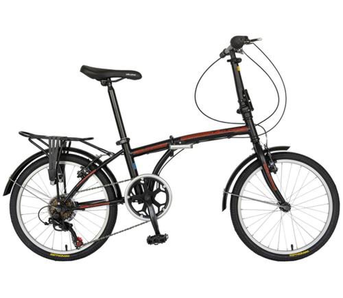 Bicicleta Pliabila VELORS Advantage V2054B, Roti 20inch, cadru otel 12inch, 6 viteze (Negru/Rosu)